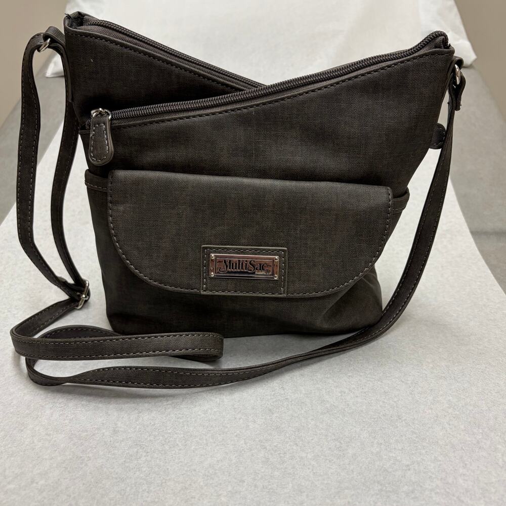 Multi Sac Gray Vista Split-core Faux Leather Crossbody Bag